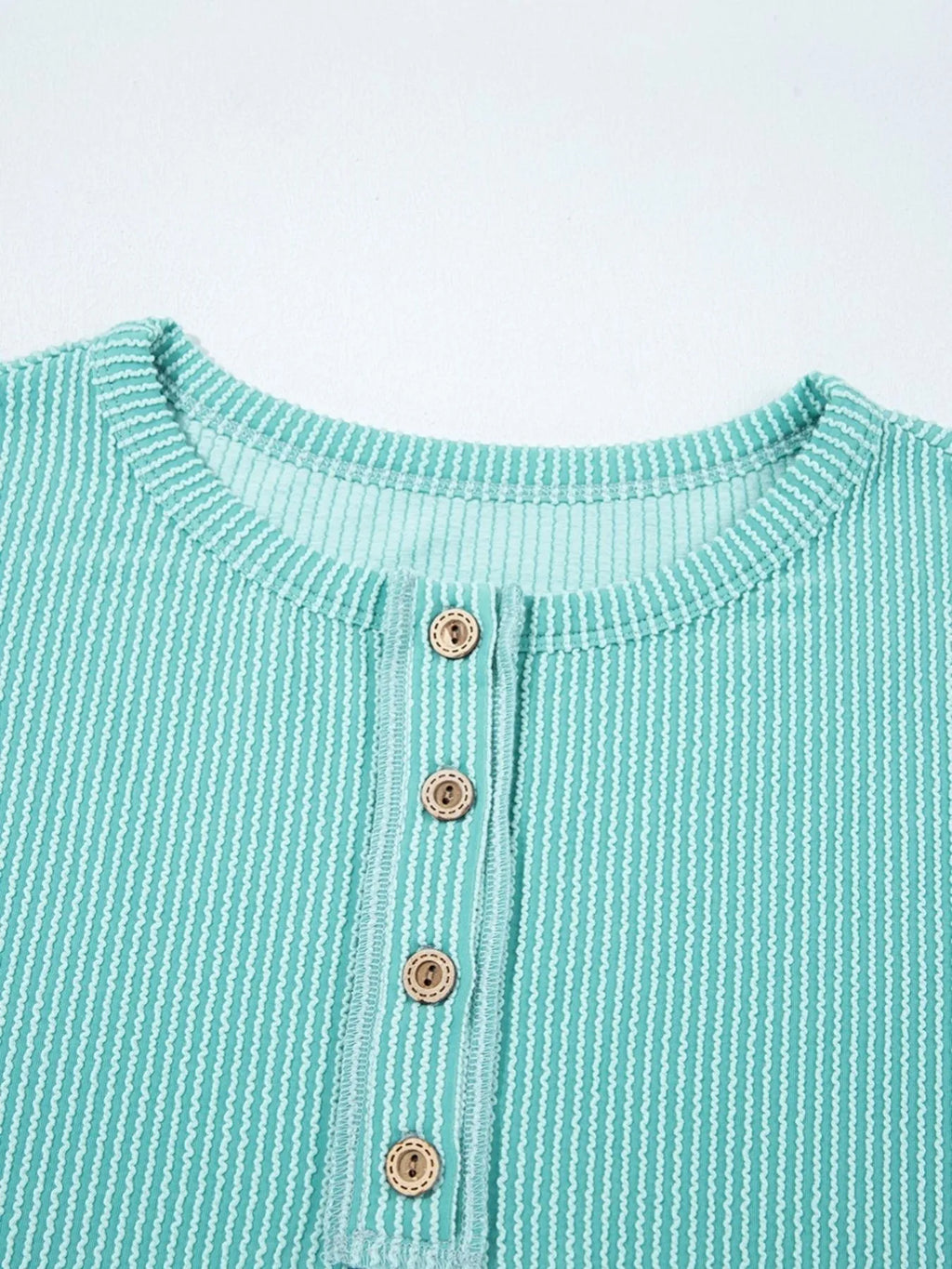 Color Block Ribbed Knit Henley Sweatshirt