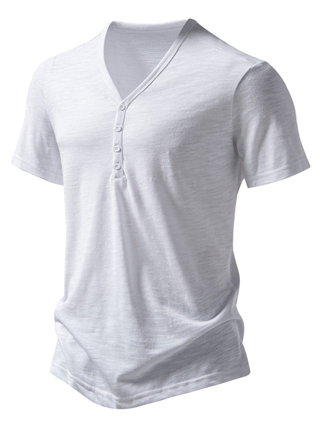 Men's Casual Button Detail T-Shirt