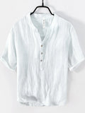 Men's Plus Size Button Detail Short Sleeve Top