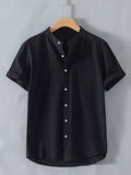 Men's Plus Size Button Up Short Sleeve Shirt