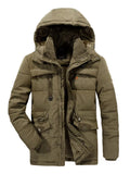 Men's Plus Size Hooded Zip Up Parka Coat