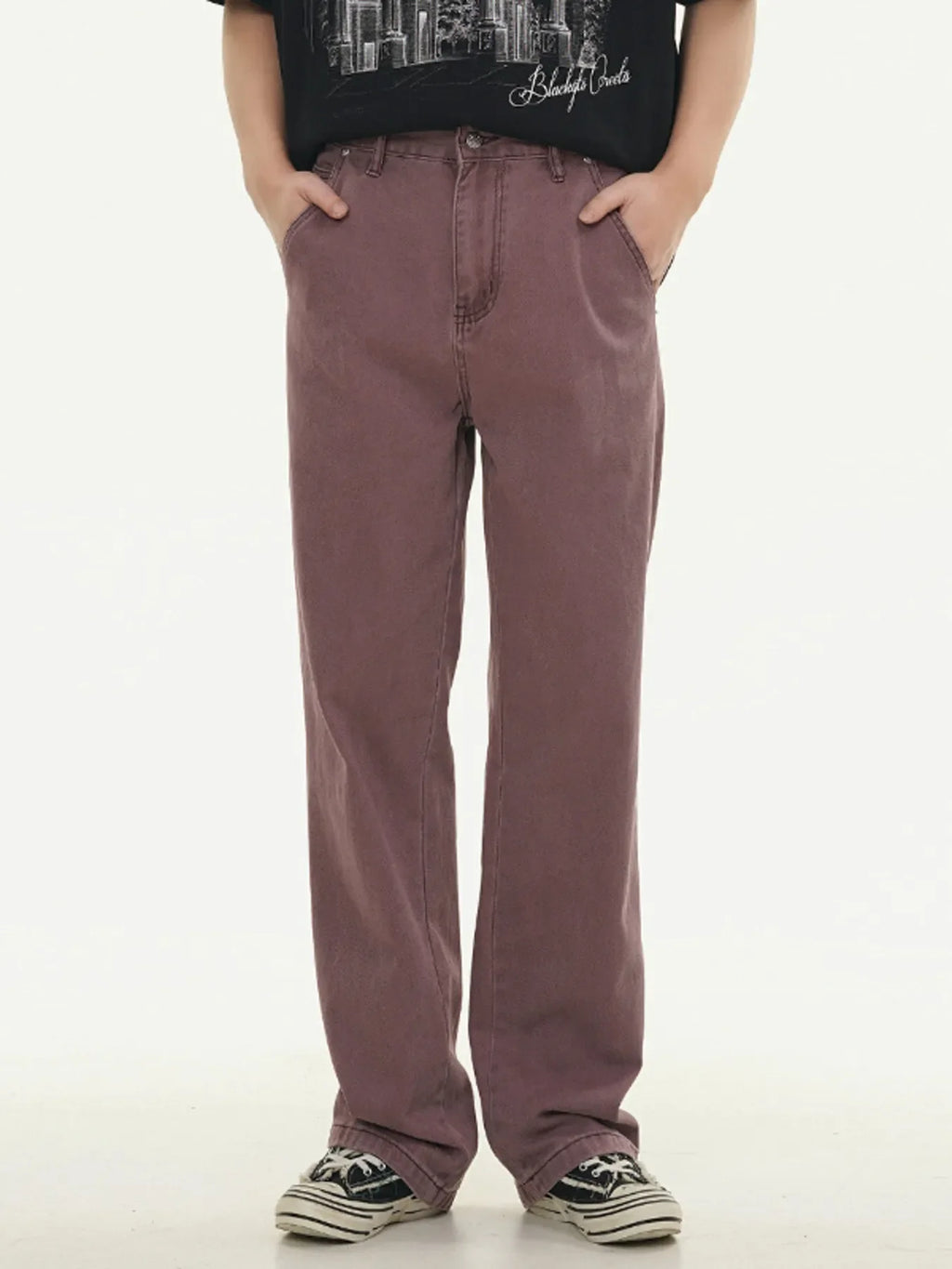 Men's Full Size Washed Wide Leg Relaxed Fit Jeans Plus Size
