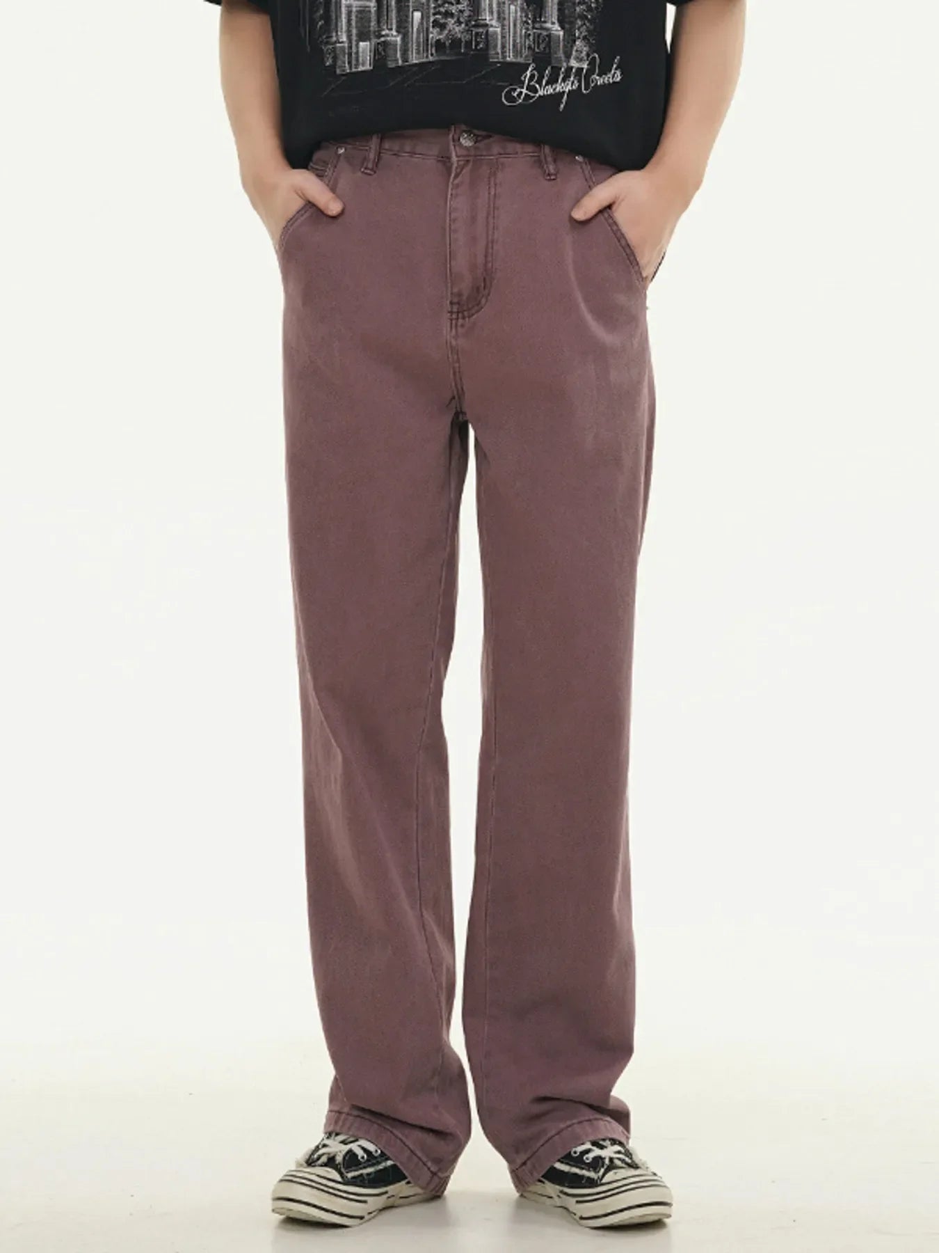 Men's Full Size Washed Wide Leg Relaxed Fit Jeans Plus Size