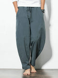 Men's Plus Size Casual Drawstring Wide Leg Pants