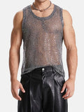 Men's Sequin Round Neck Tank