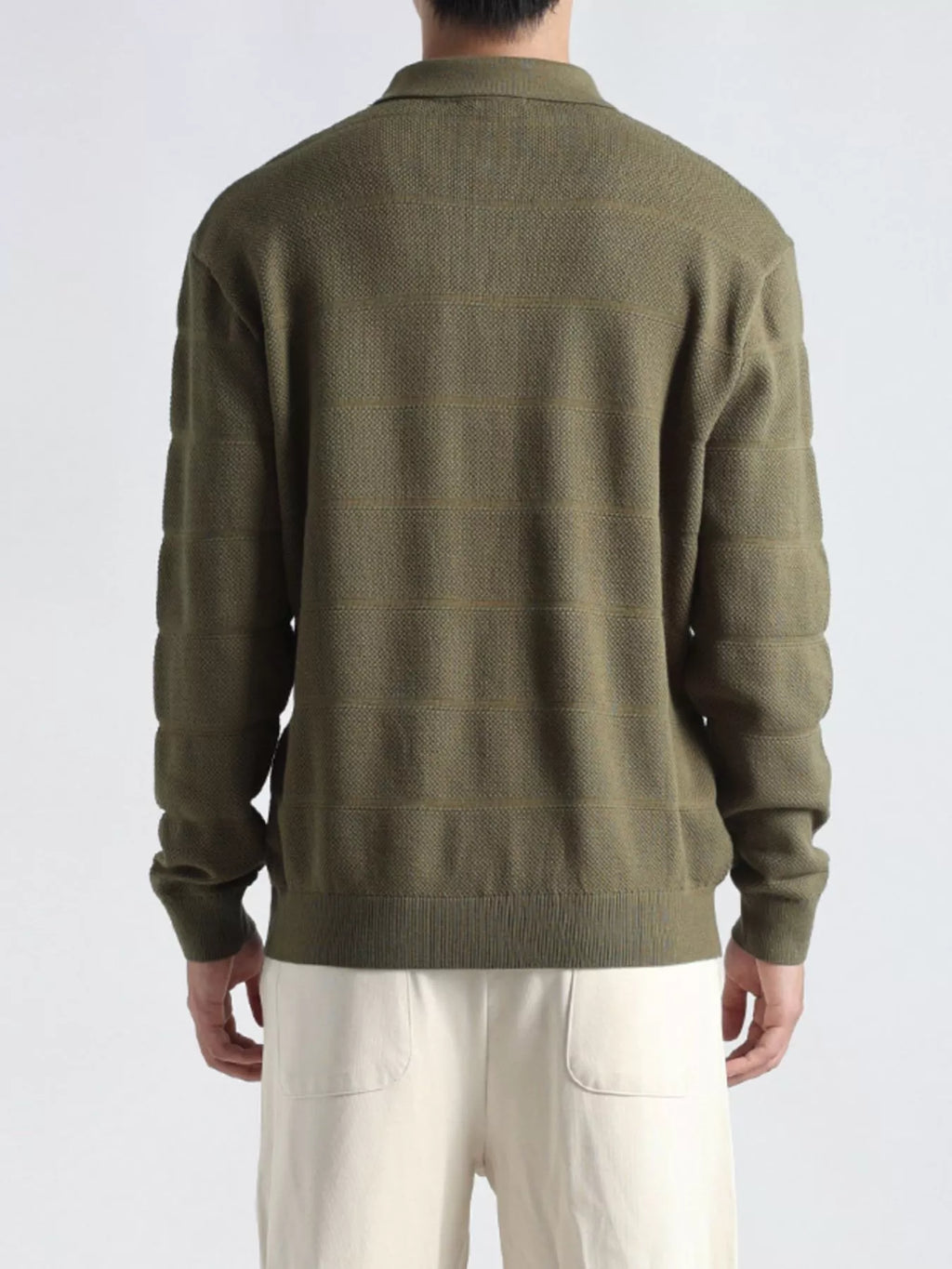 Men's Plus Size Button Detail Long Sleeve Knit Top