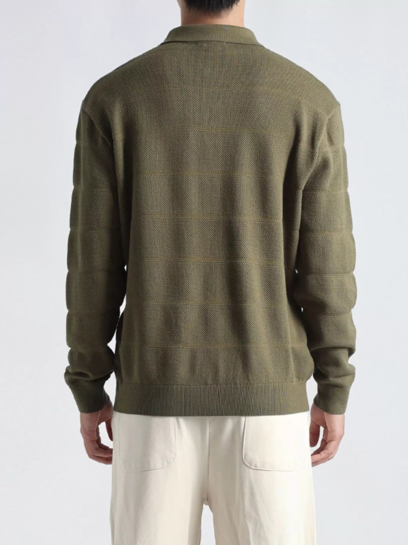 Men's Plus Size Button Detail Long Sleeve Knit Top