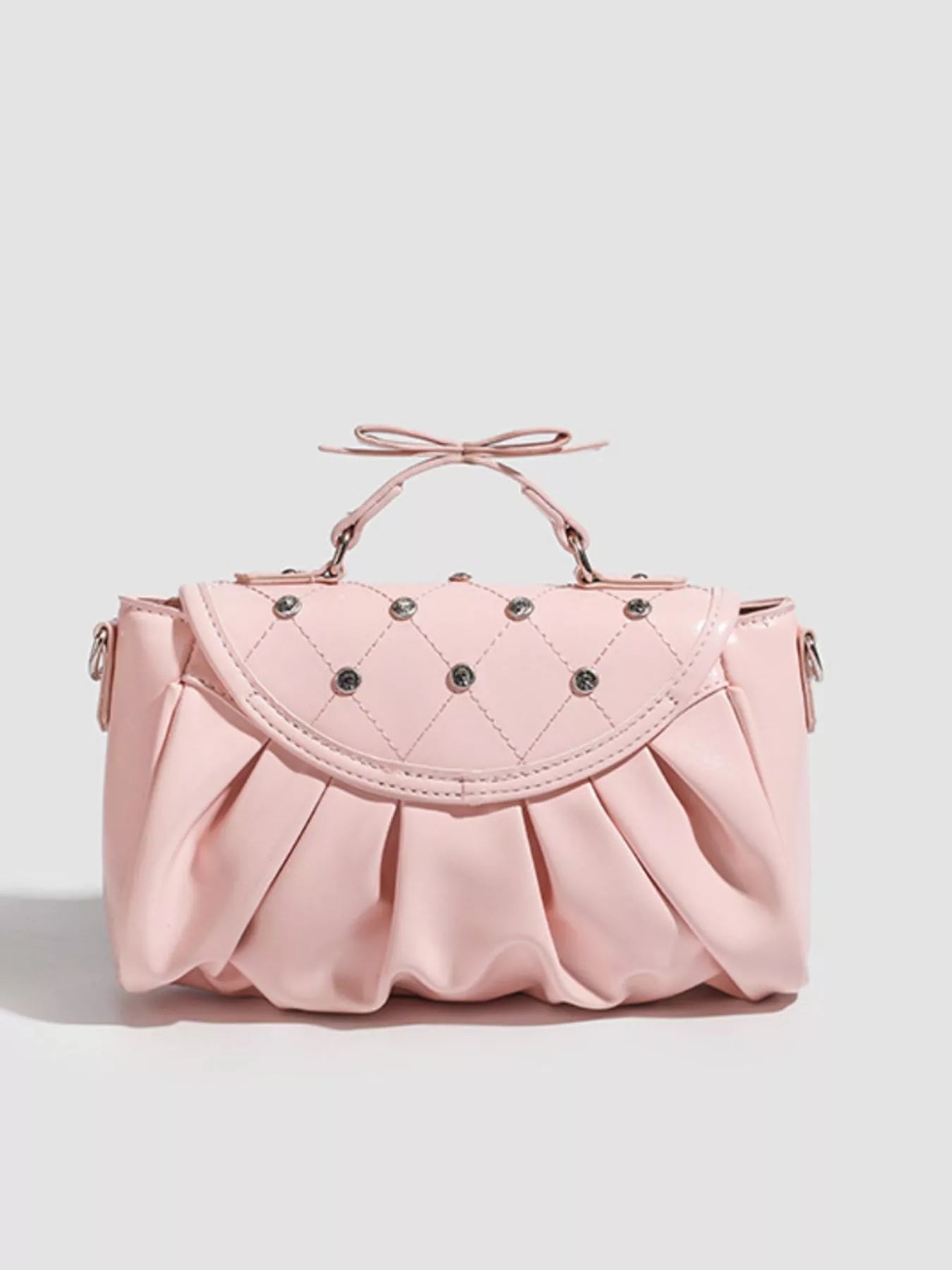 Ruched Bow Crossbody Bag