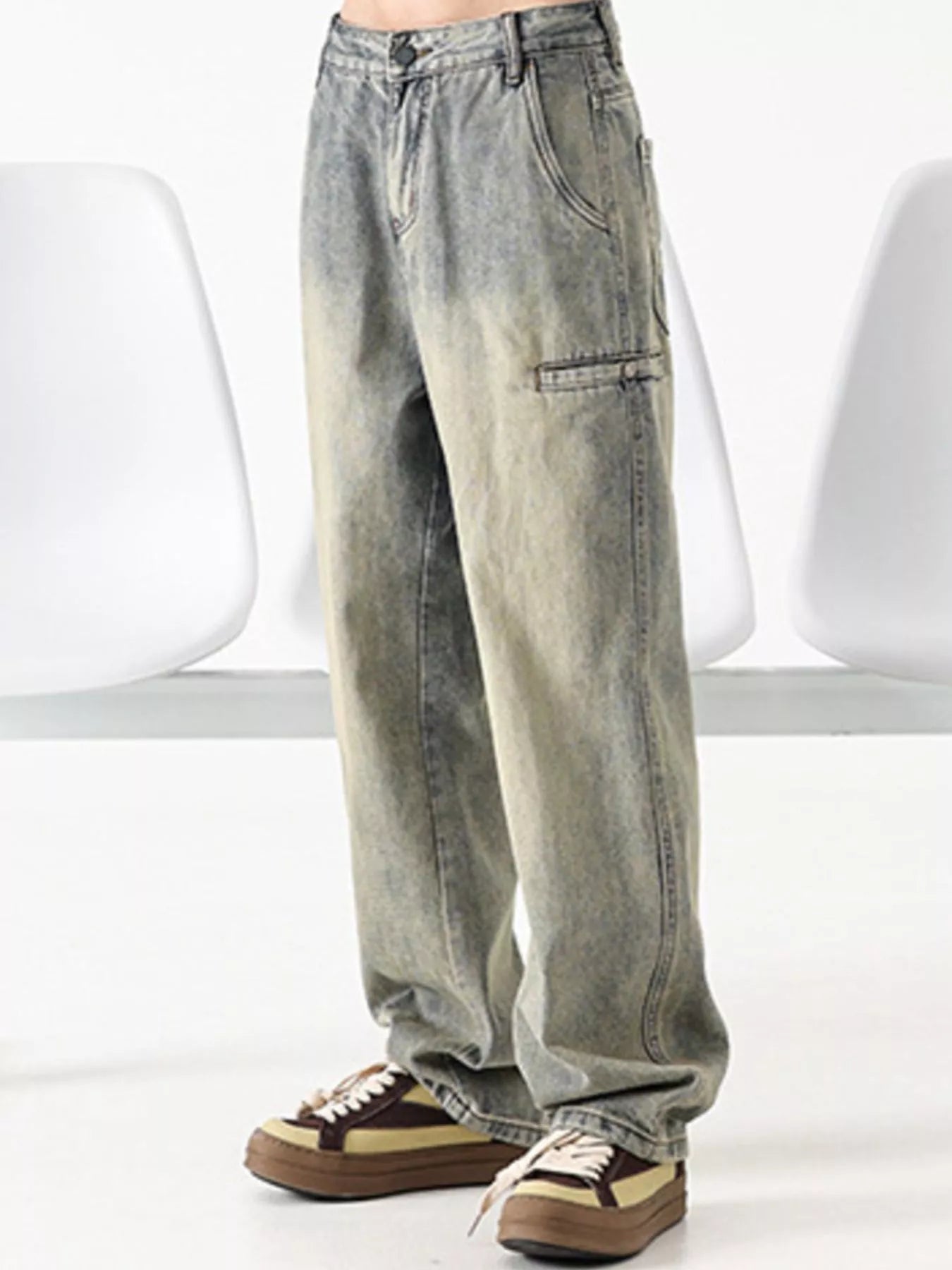 Men's Vintage Wash Loose Fit Jeans