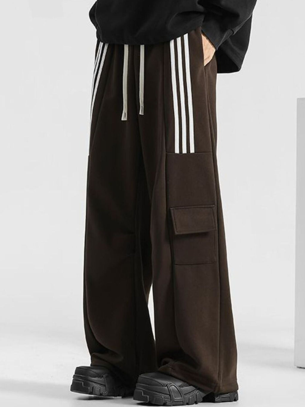Men's Plus Size Striped Loose-Fit Casual Pants