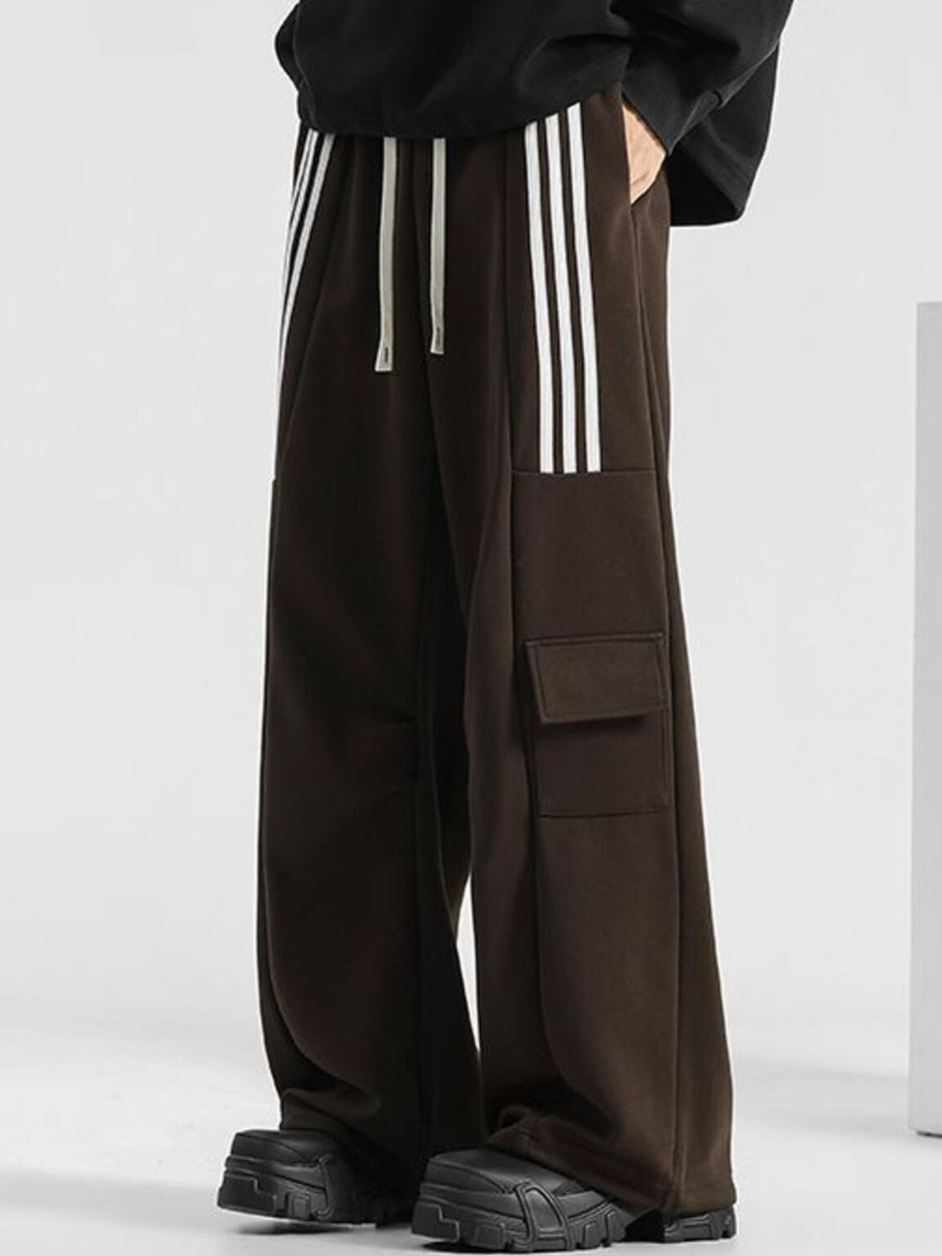 Men's Plus Size Striped Loose-Fit Casual Pants