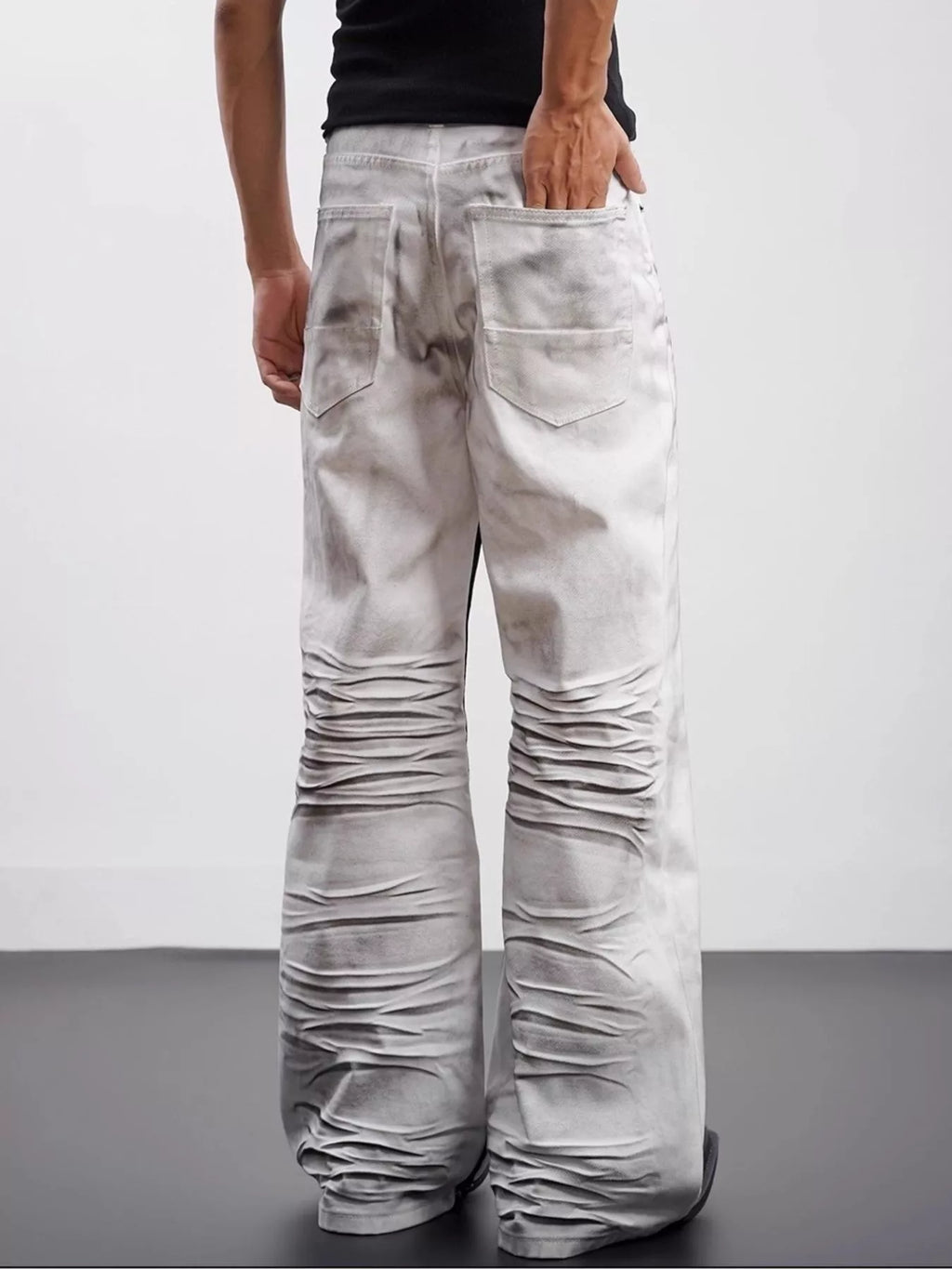 Men's Full Size Contrast Wide Leg Jeans Plus Size
