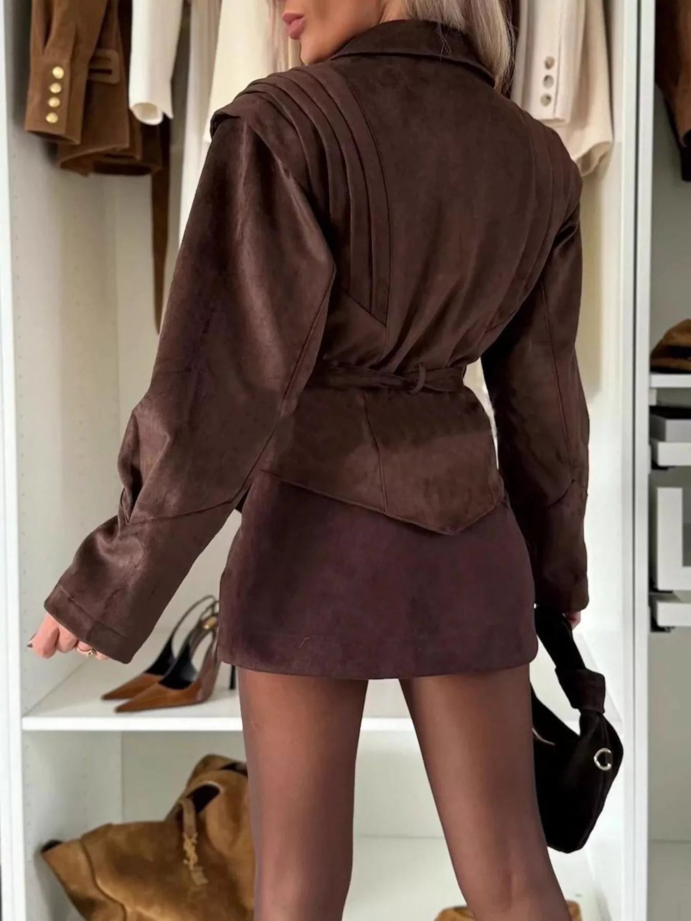 Lapel Collar Long Sleeve Jacket