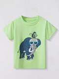 Children's Elephant & Monkey Short Sleeve T-Shirt