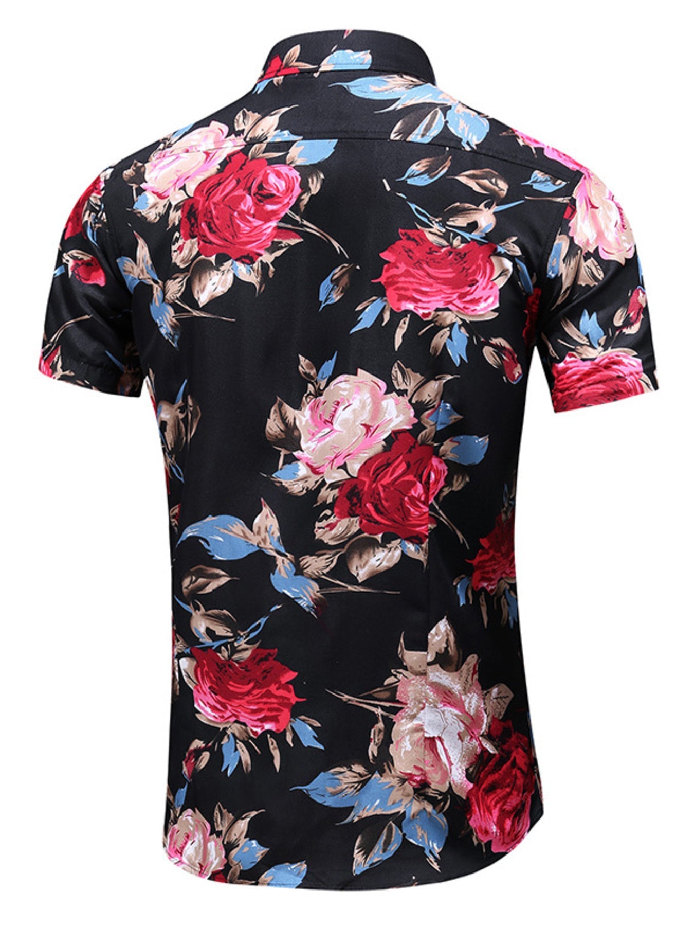 Men's Plus Size Floral Print Short Sleeve Casual Shirt
