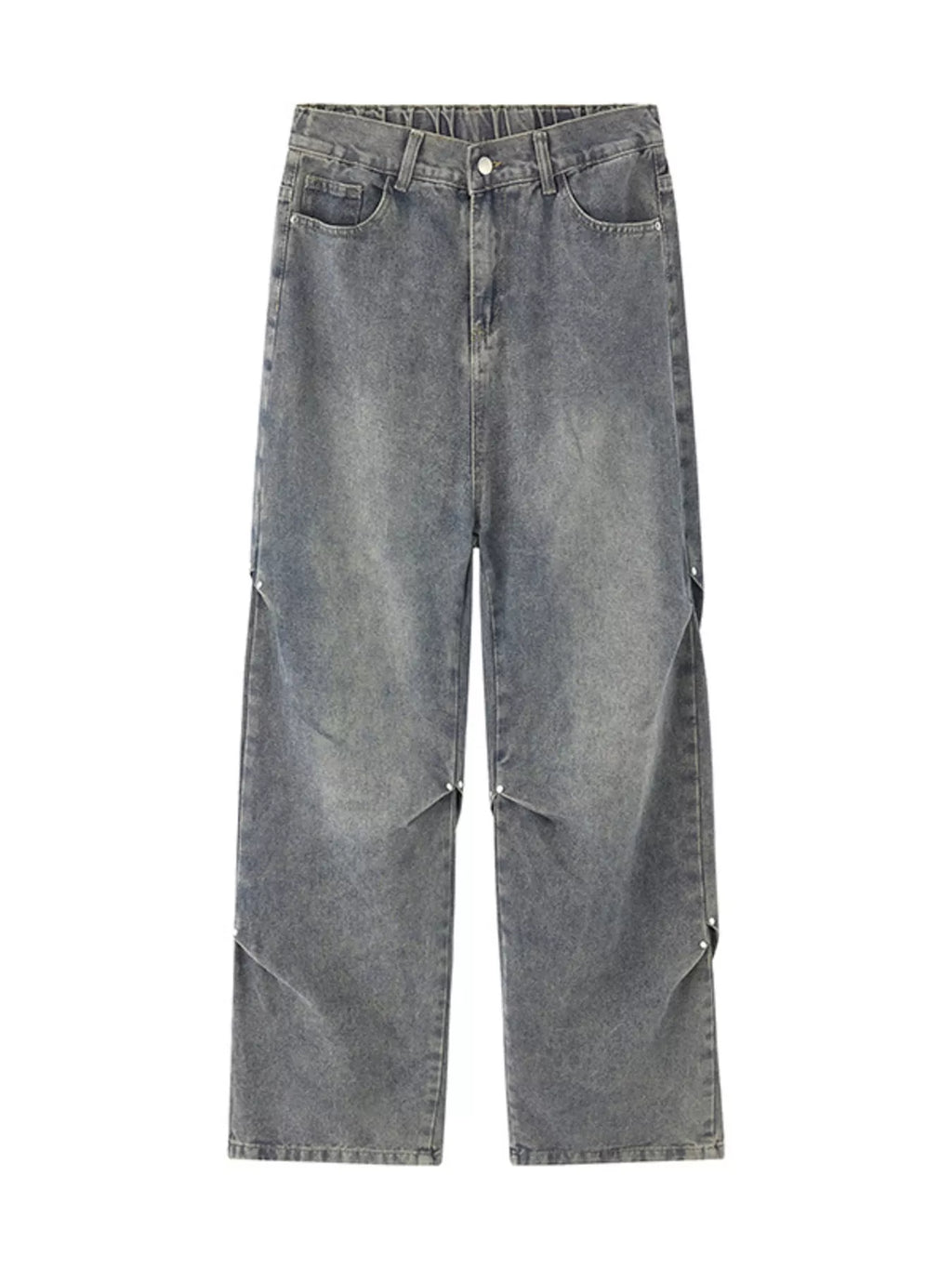 Men's Full Size Vintage Wash Wide Leg Jeans Plus Size