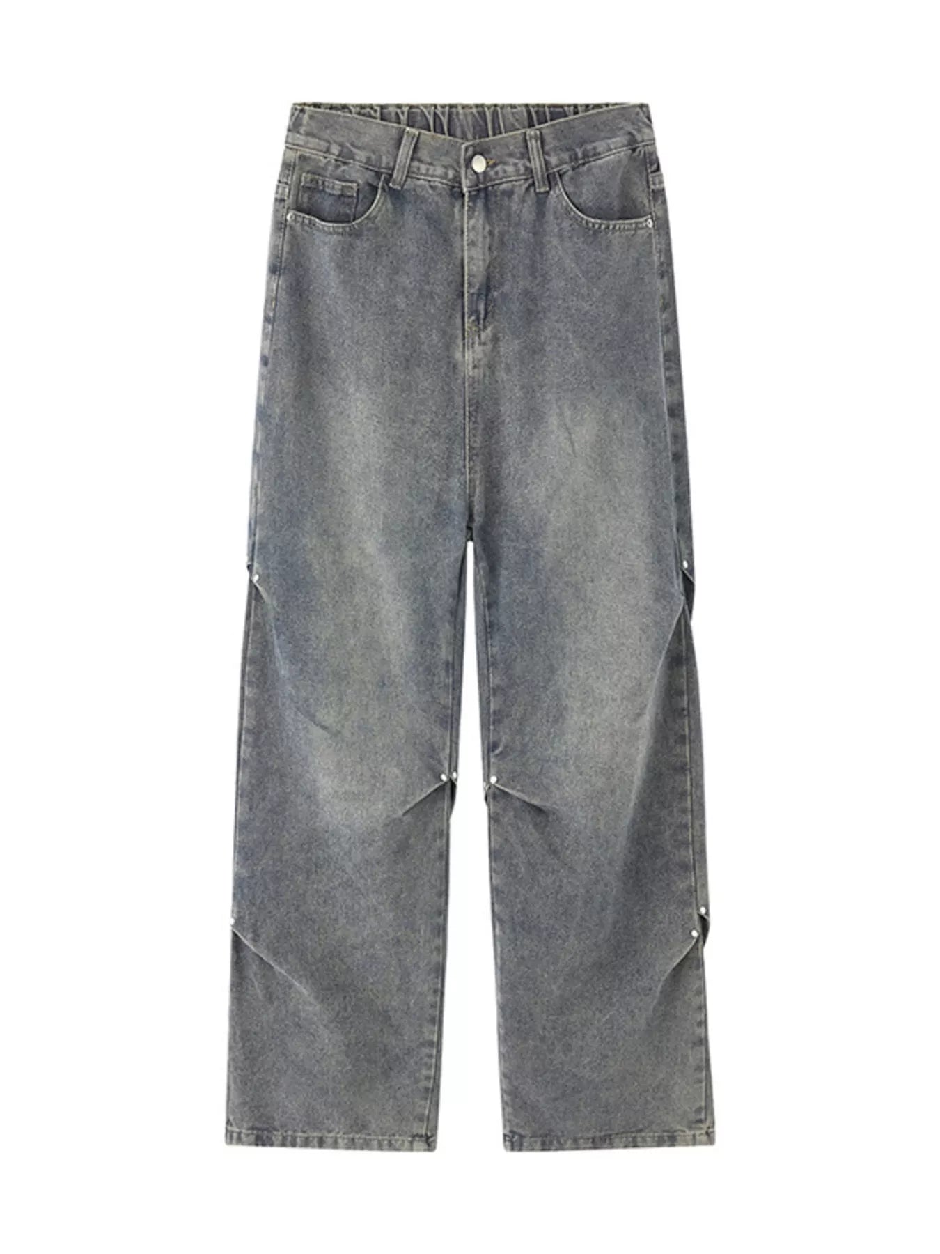 Men's Full Size Vintage Wash Wide Leg Jeans Plus Size