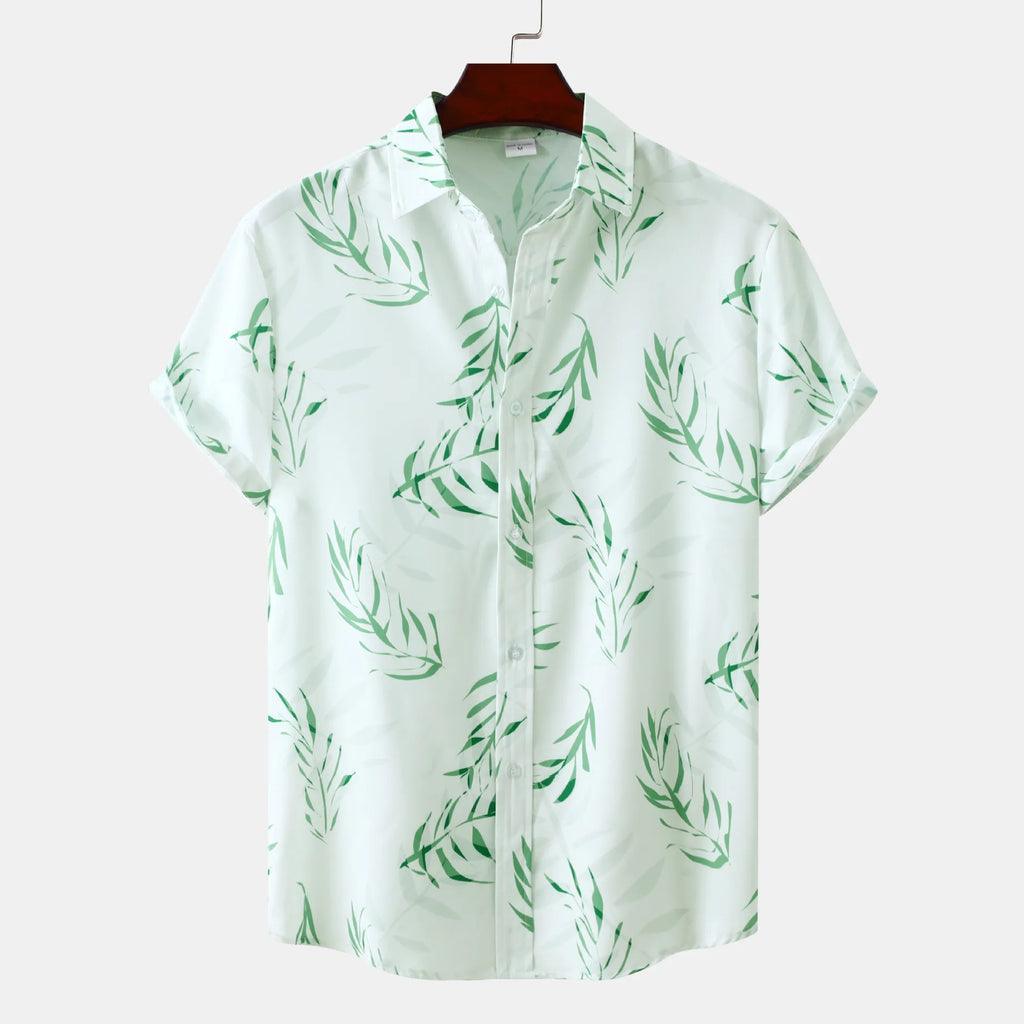 Men's Plus Size Printed Short Sleeve Casual Shirt