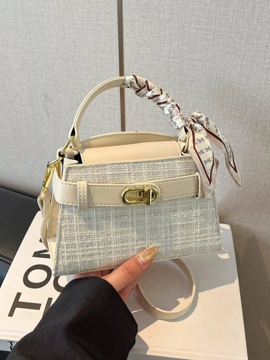 Texture Top Handle Crossbody Bag