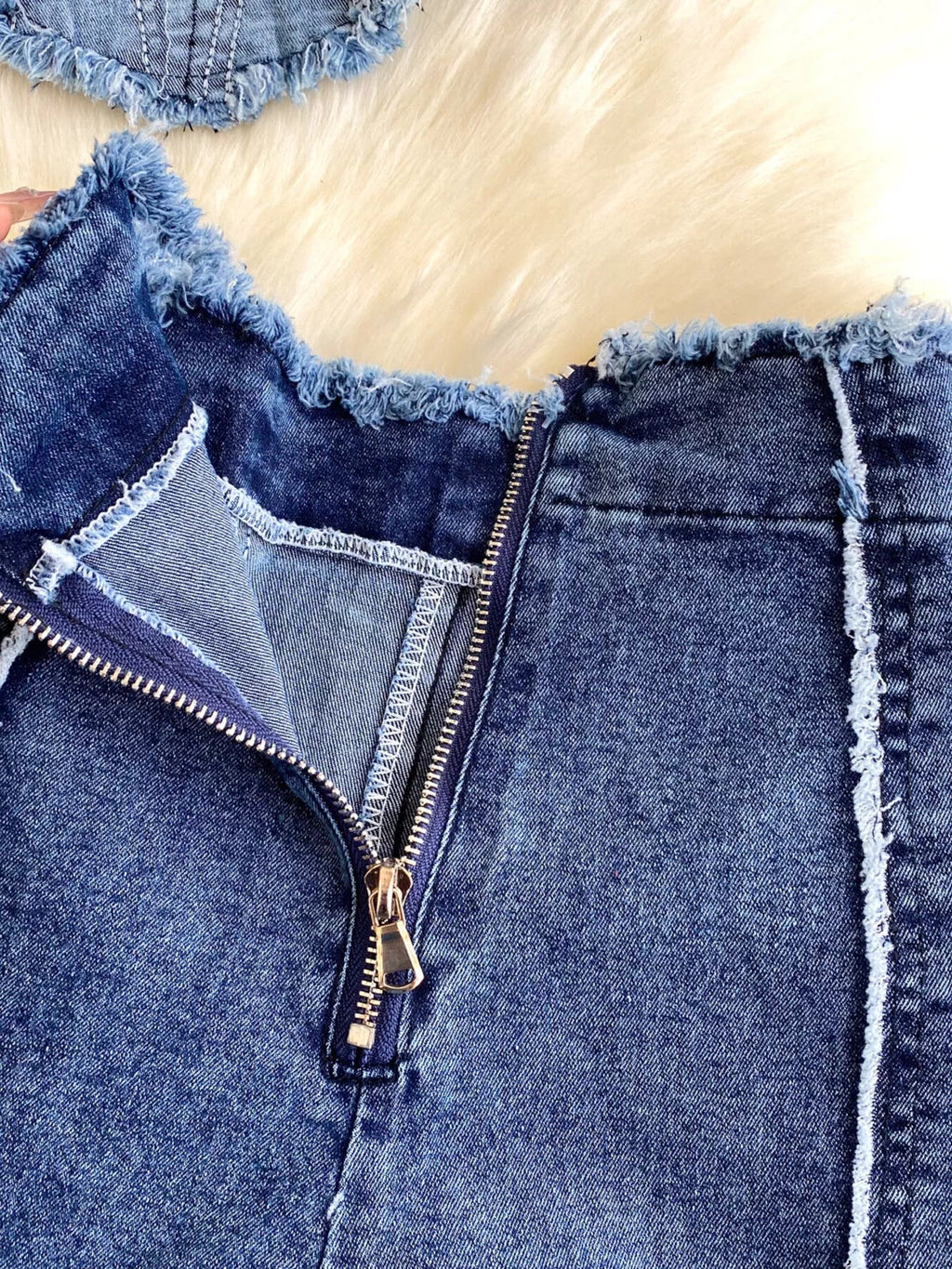 Raw Hem Denim Cami and Flare Jeans Set