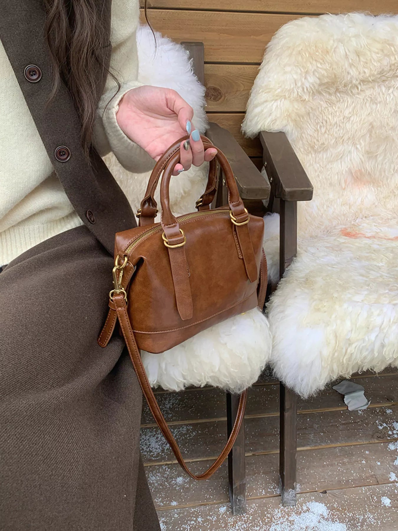 Vintage Leather Crossbody Bag