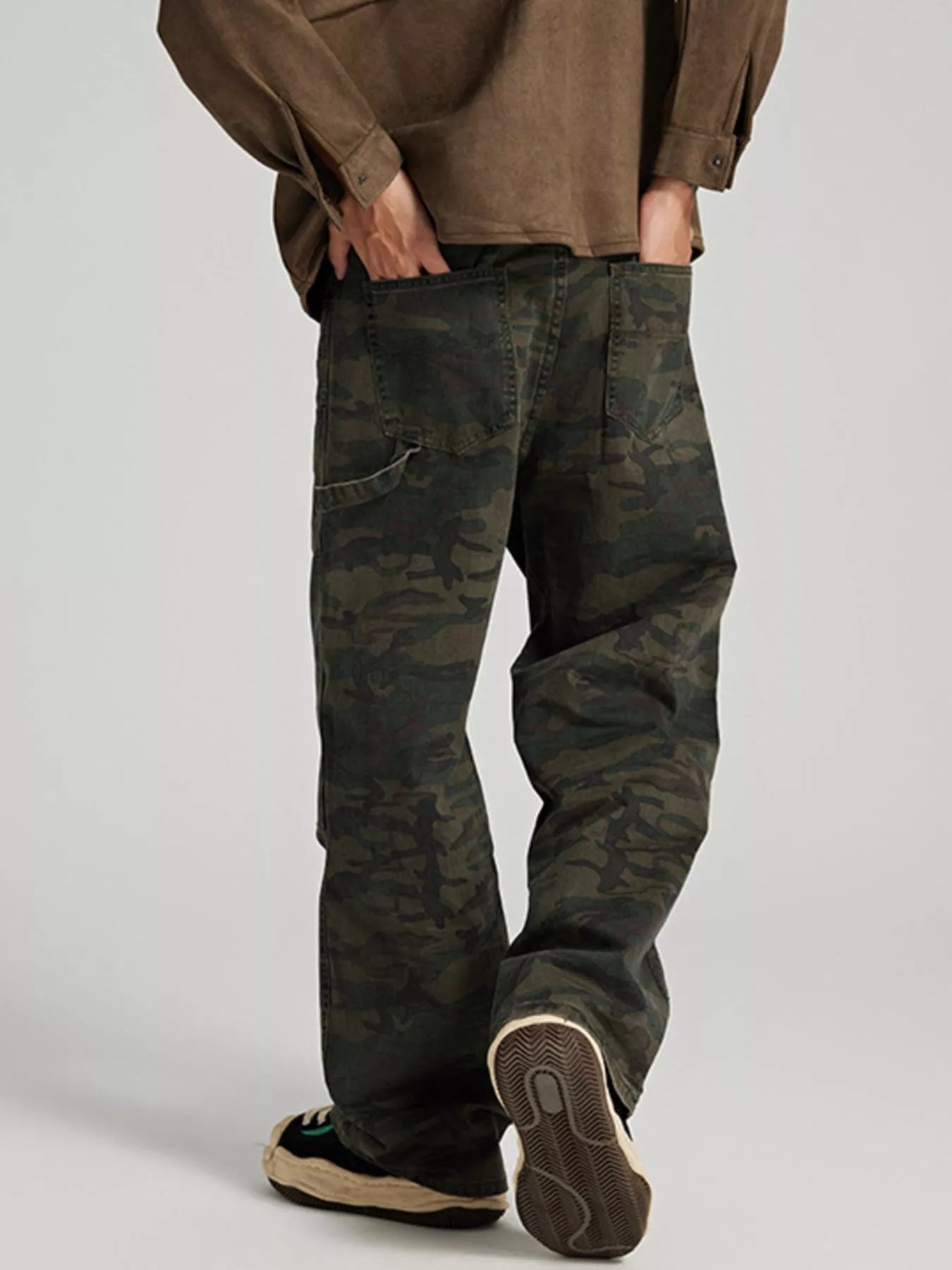 Men's Camouflage Washed Cargo Jeans
