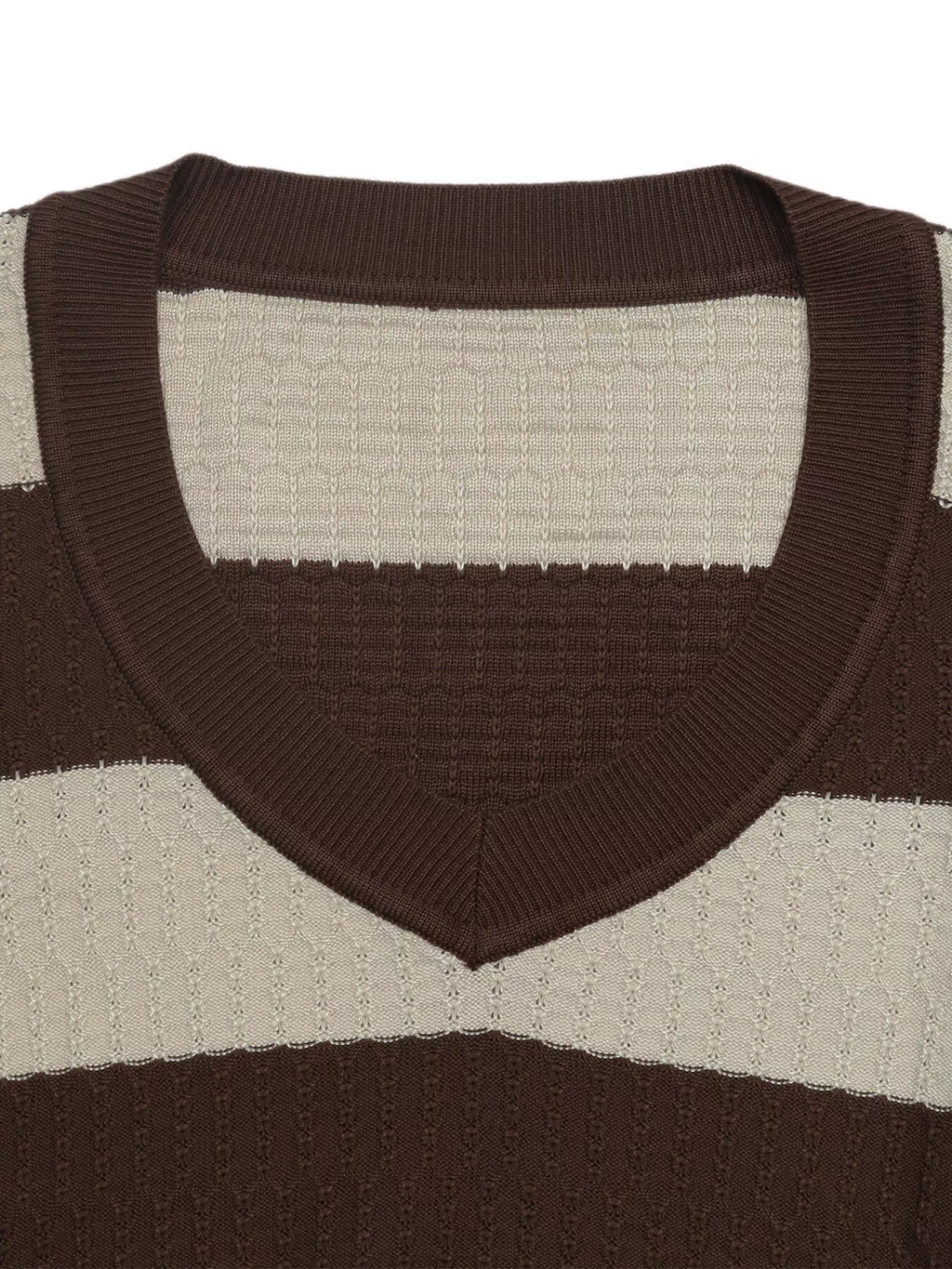 Striped V-Neck Knit Top