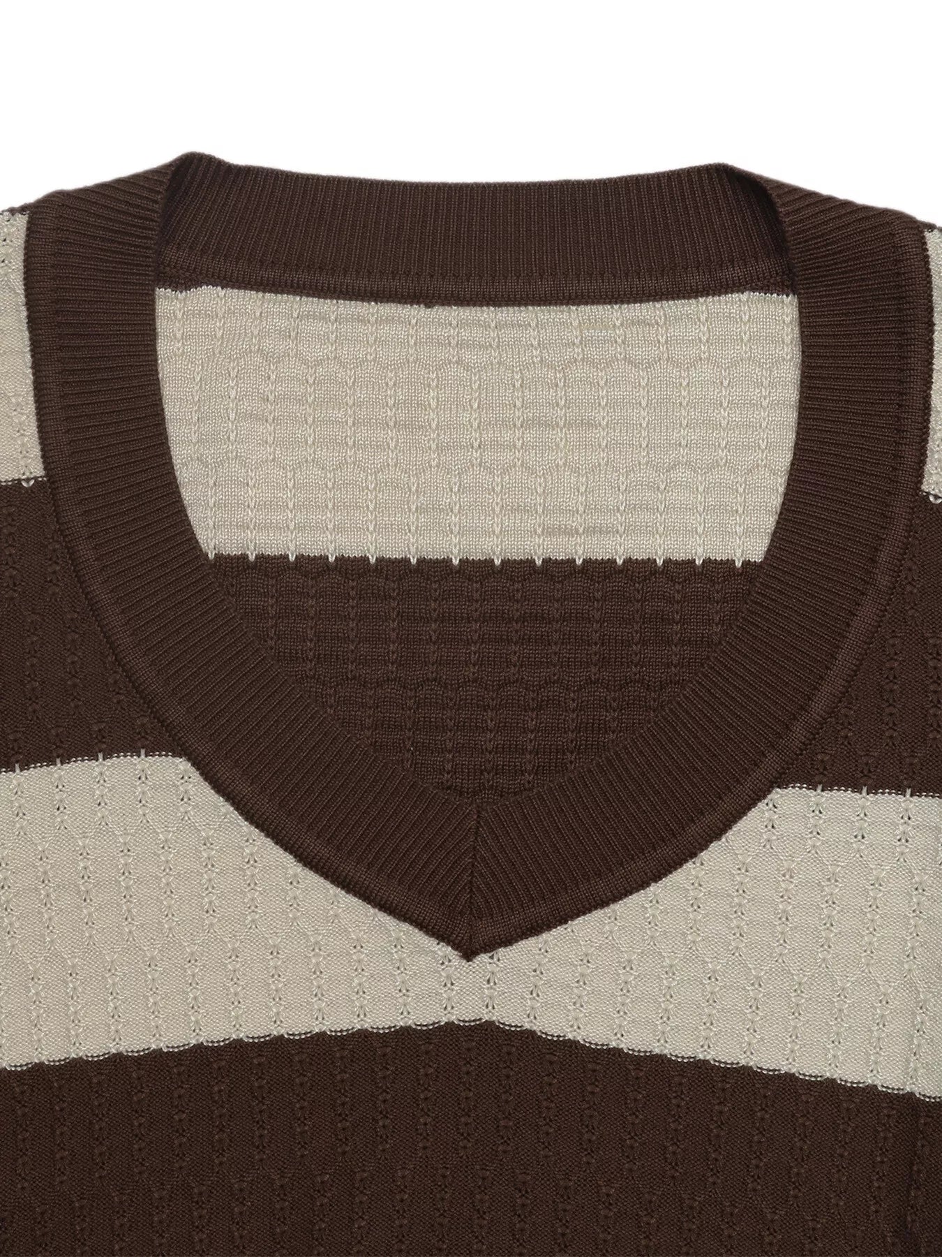 Striped V-Neck Knit Top