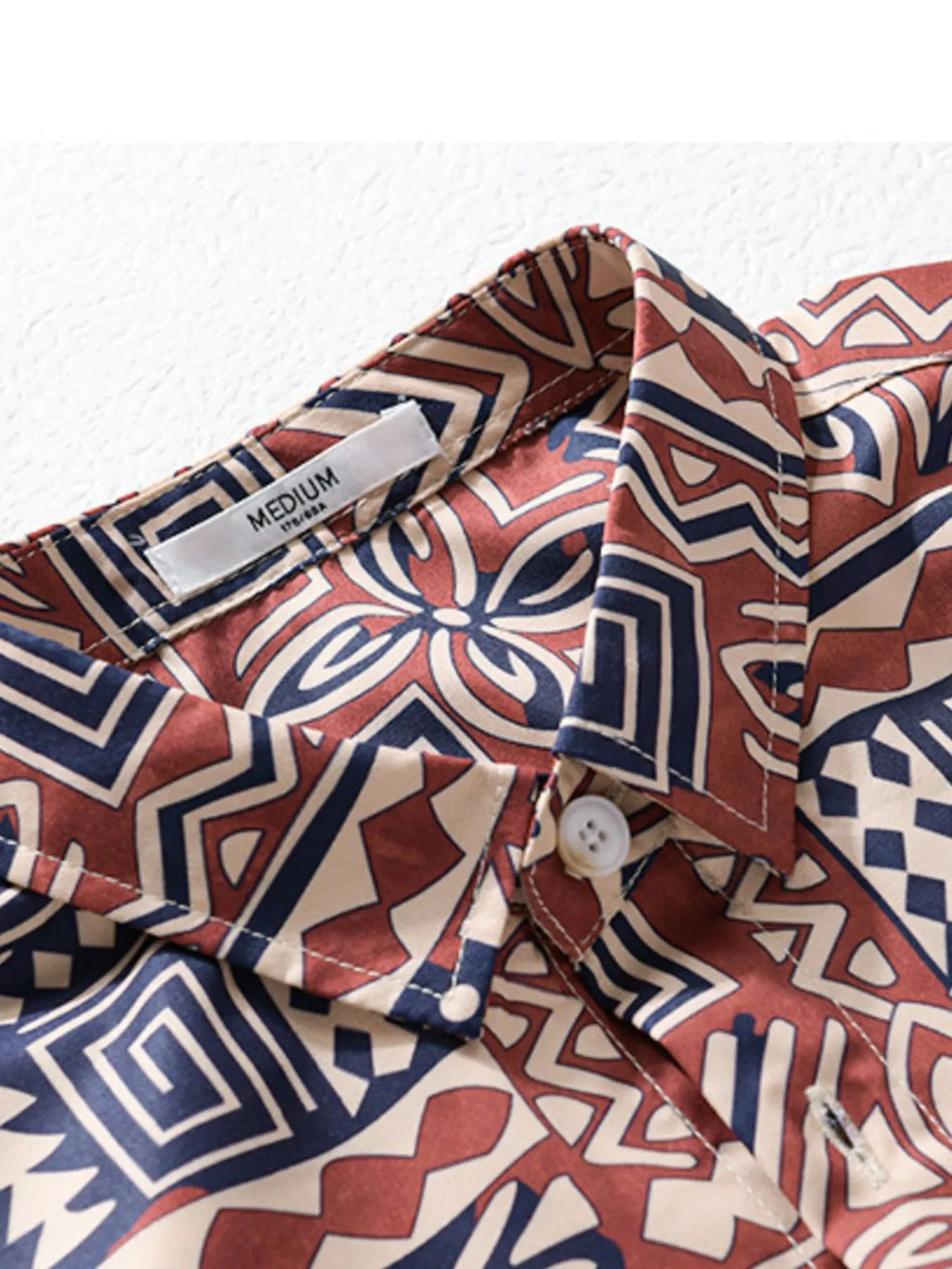 Men's Plus Size Printed Button Up Short Sleeve Shirt