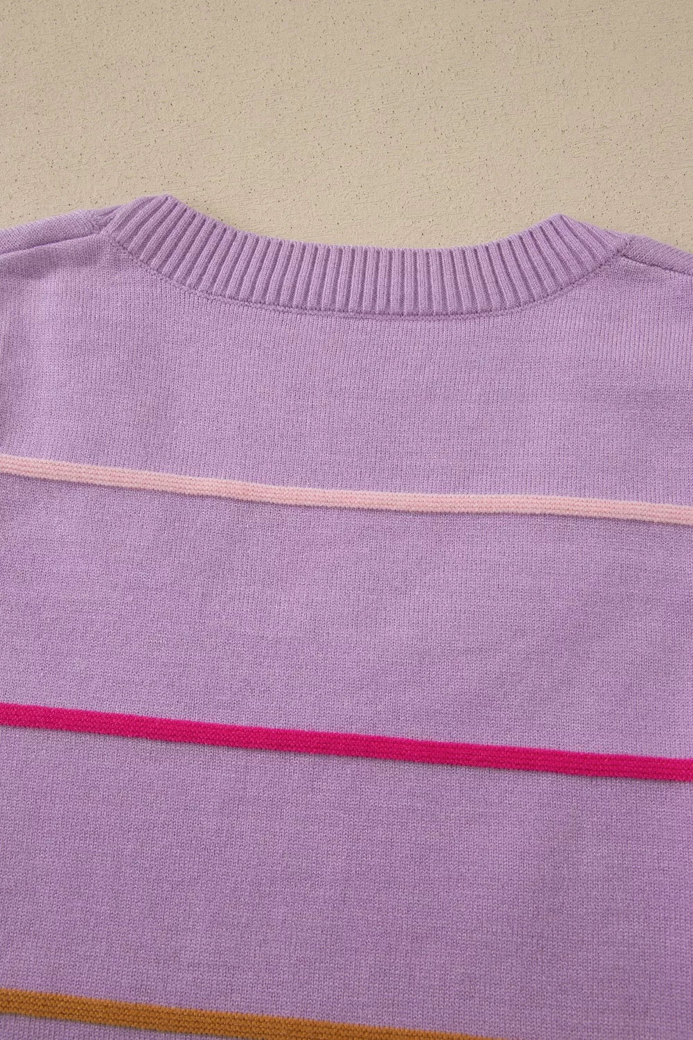 Stripe Round Neck Knitted Sweater Tank
