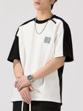 Men's Full Size Contrast Round Neck Short Sleeve T-Shirt Plus Size