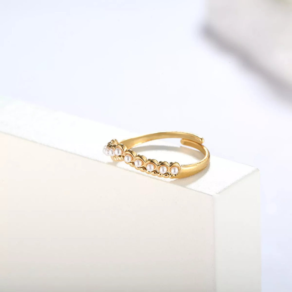 Pearl Embellished Adjustable Ring