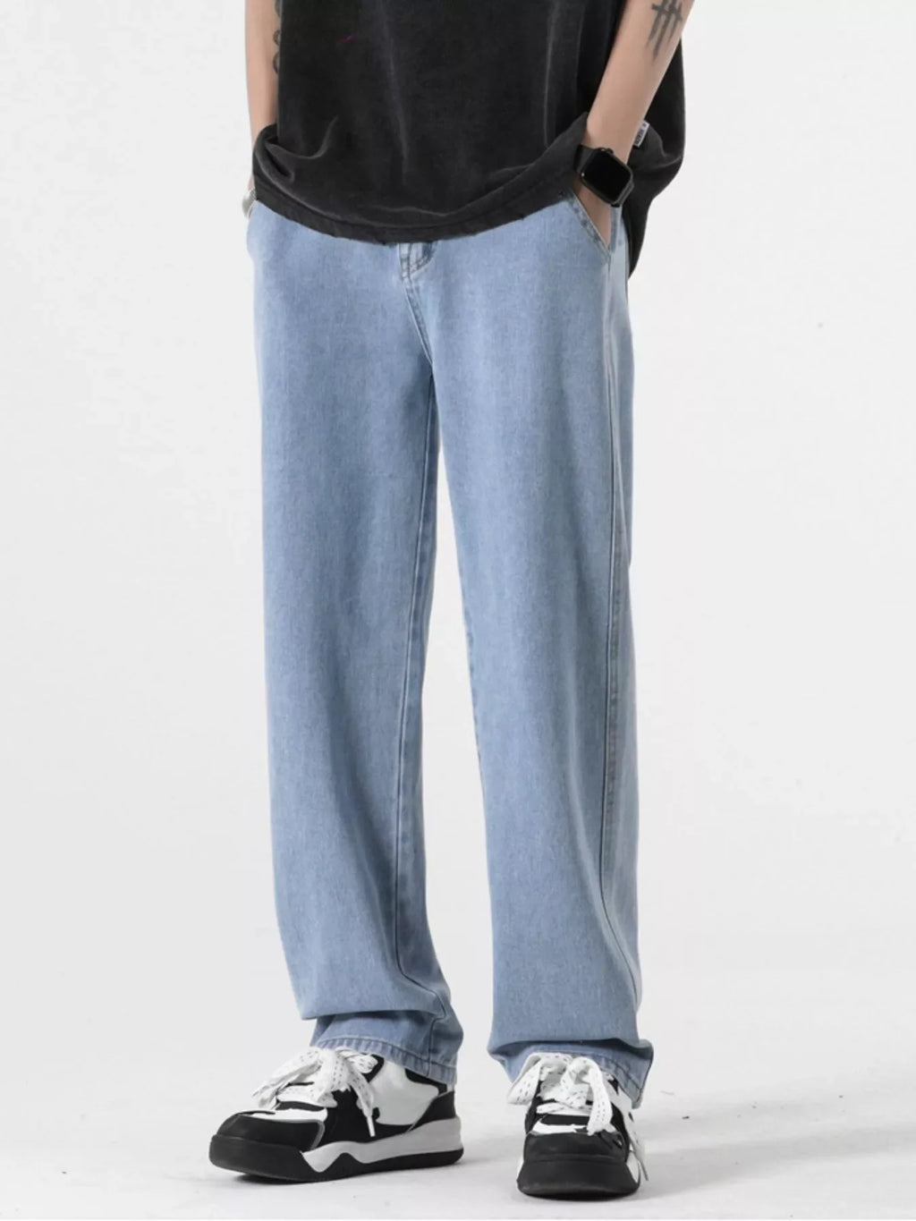 Men's Full Size Pocketed Relaxed Fit Jeans Plus Size