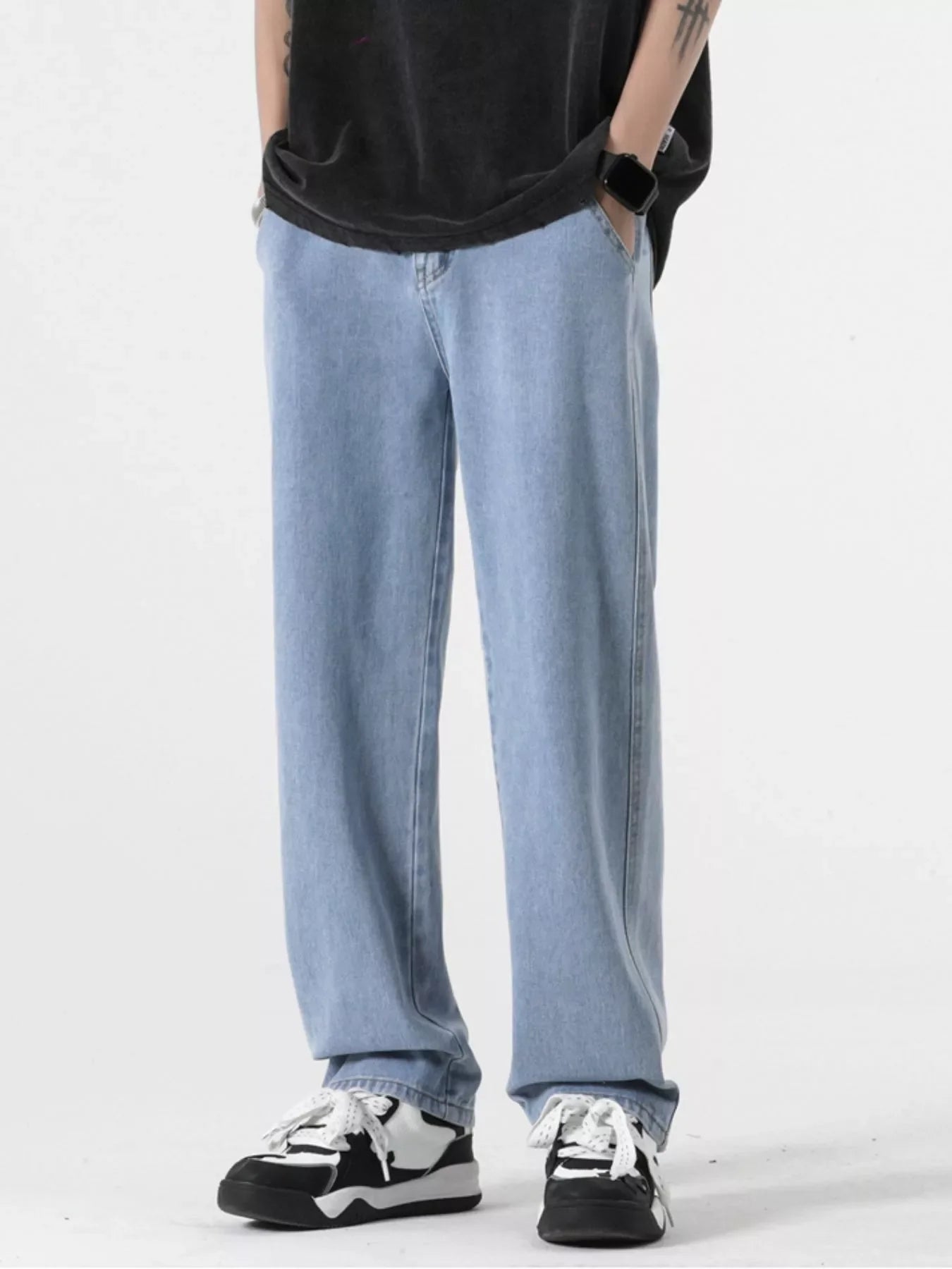 Men's Full Size Pocketed Relaxed Fit Jeans Plus Size