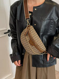 Adjustable Strap Chain Accent Crossbody Bag