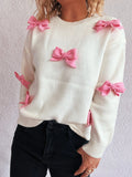 Bow Round Neck Long Sleeve Sweater