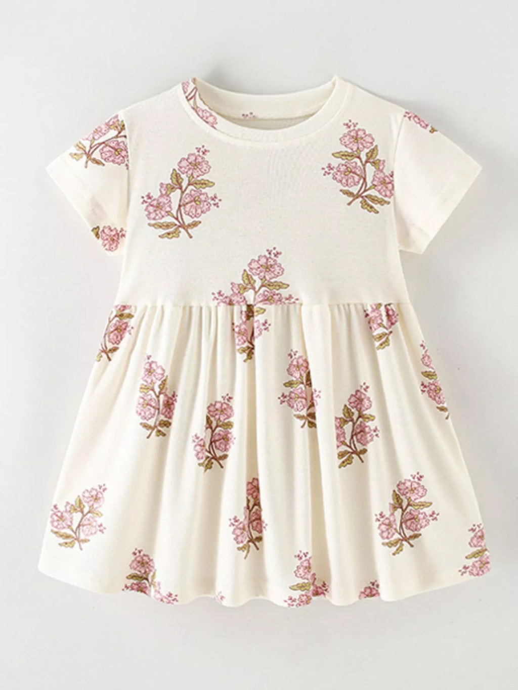 Children's Floral Print Cotton Dress