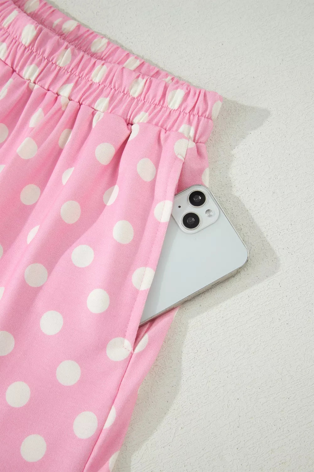 Polka Dot Short Sleeve Top and Shorts Set