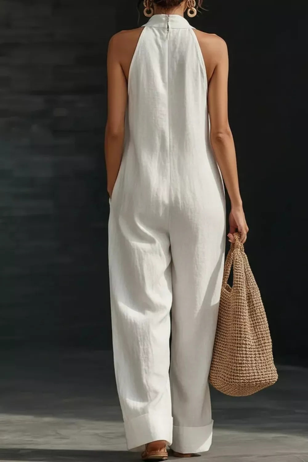 Sleeveless Wide Leg Jumpsuit