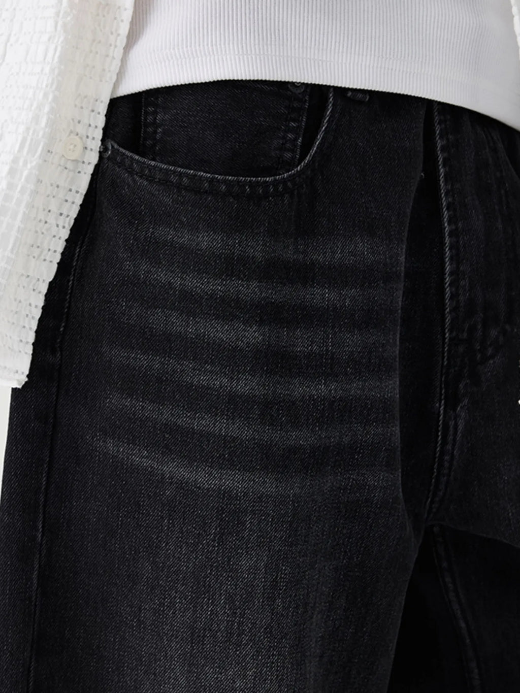 Men's Wide Leg Wash Jeans