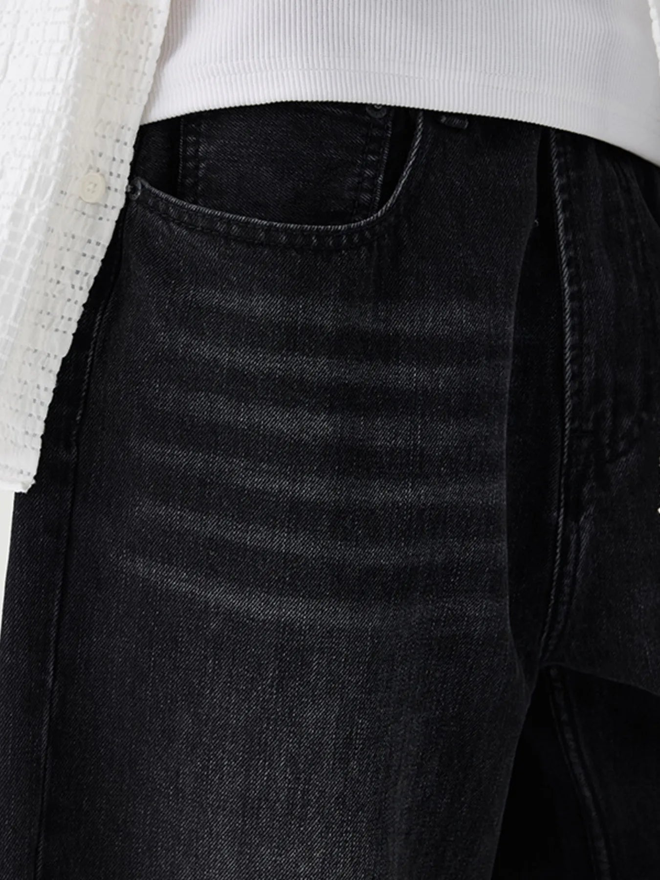 Men's Wide Leg Wash Jeans