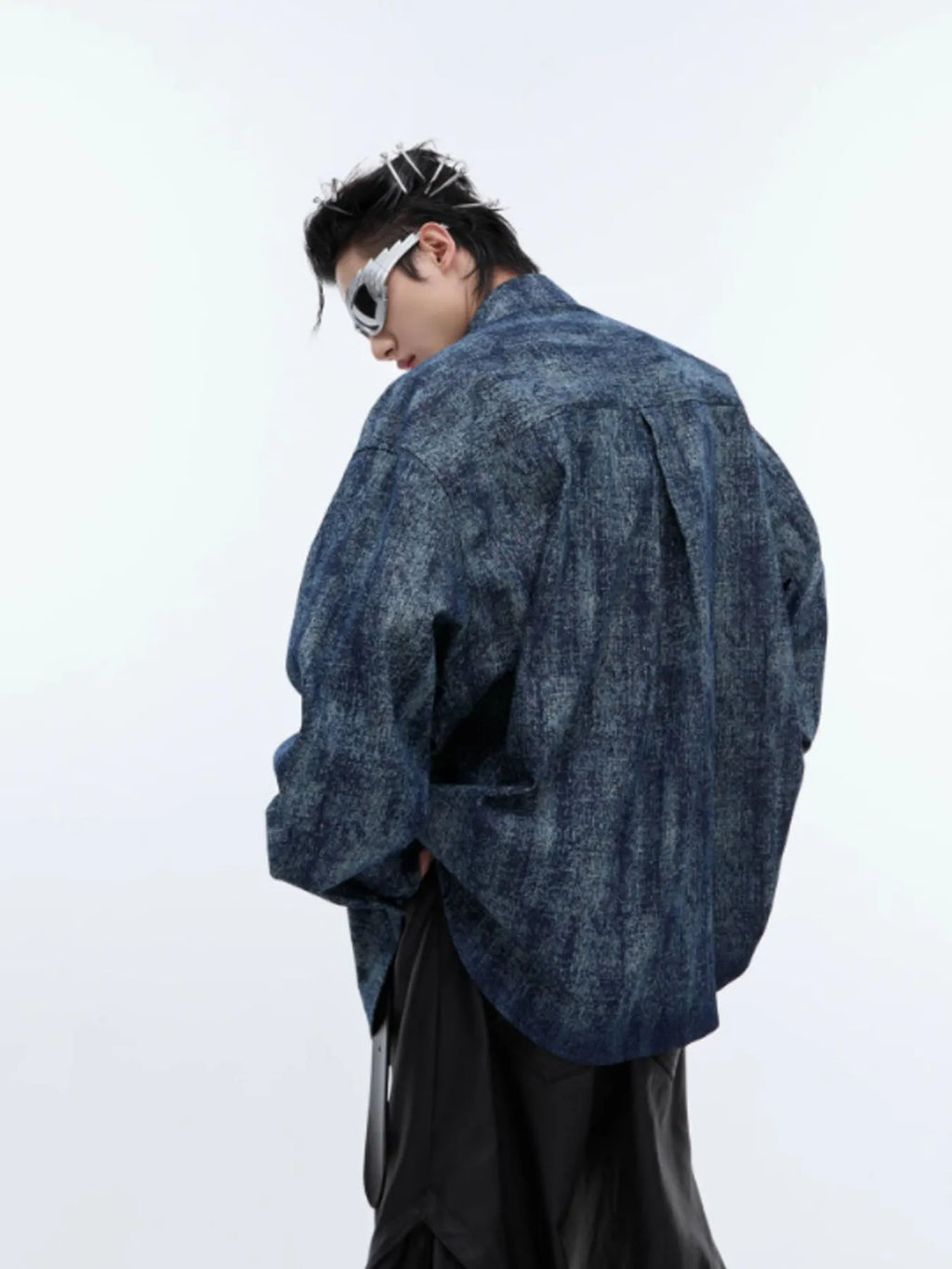 Men's Full Size Oversized Button Up Denim Shirt Plus Size