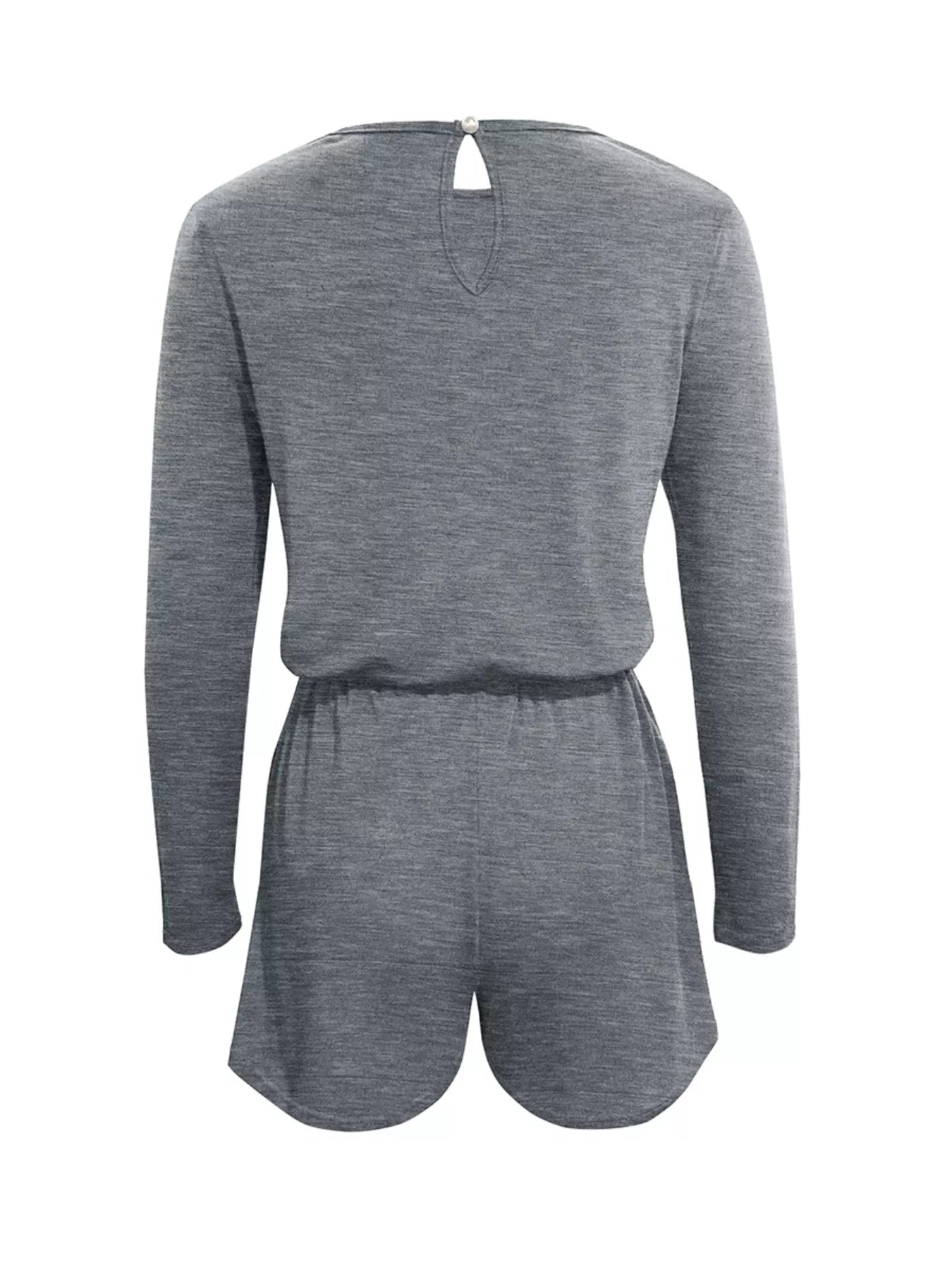 Long Sleeve Drawstring Romper