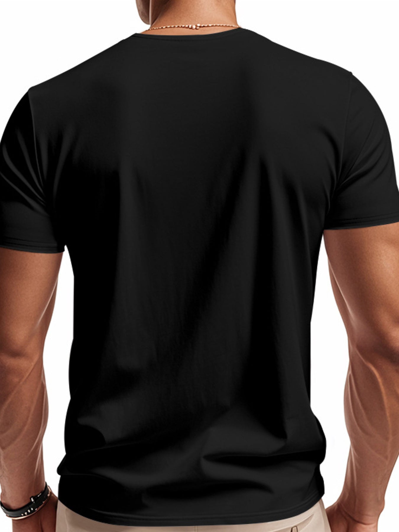 Men's Full Size Casual V-Neck Short Sleeve T-Shirt Plus Size