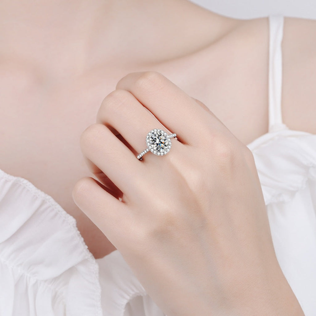 1 Carat Moissanite 925 Sterling Silver Ring