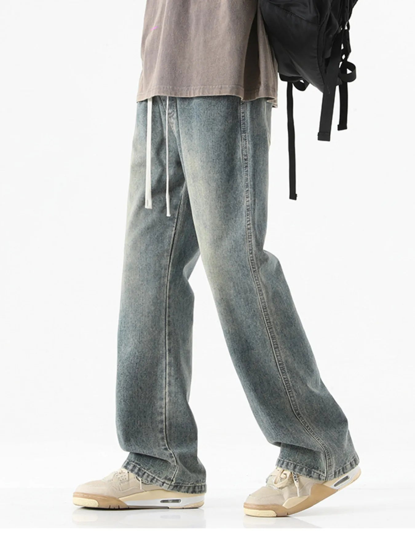 Men's Full Size Vintage Wash Loose Fit Jeans Plus Size