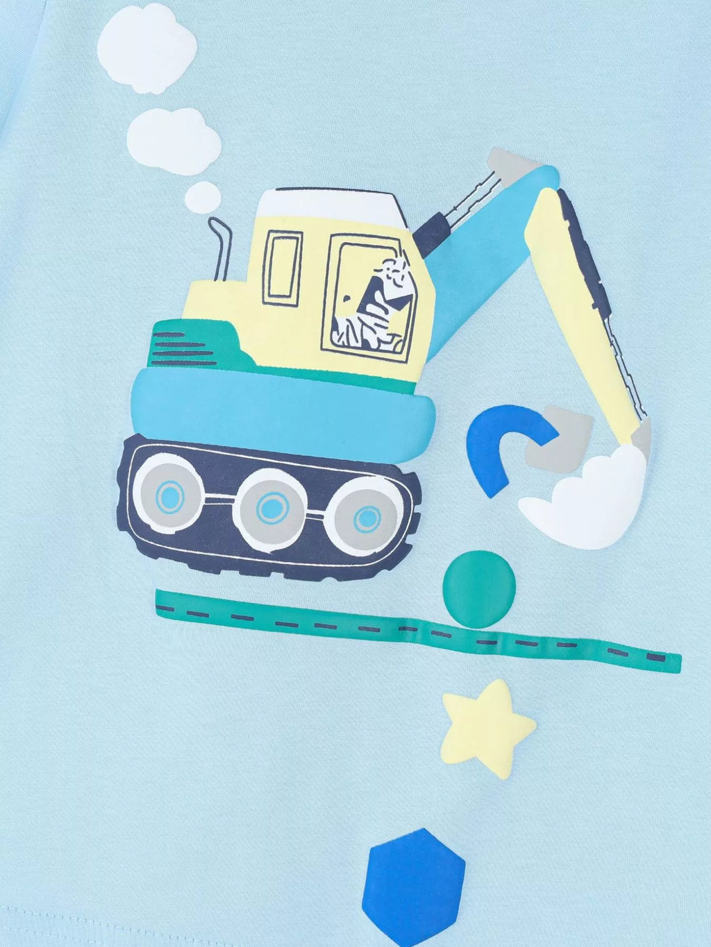 Children's Excavator Print T-shirt and Shorts Set