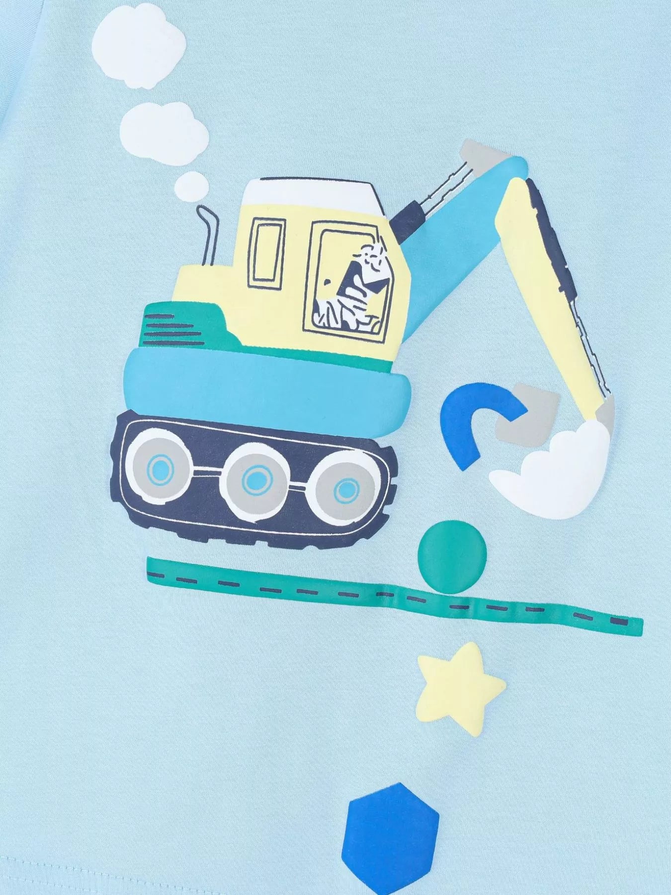 Children's Excavator Print T-shirt and Shorts Set