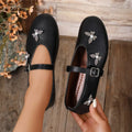 Butterfly Embellished Mary Jane Loafers