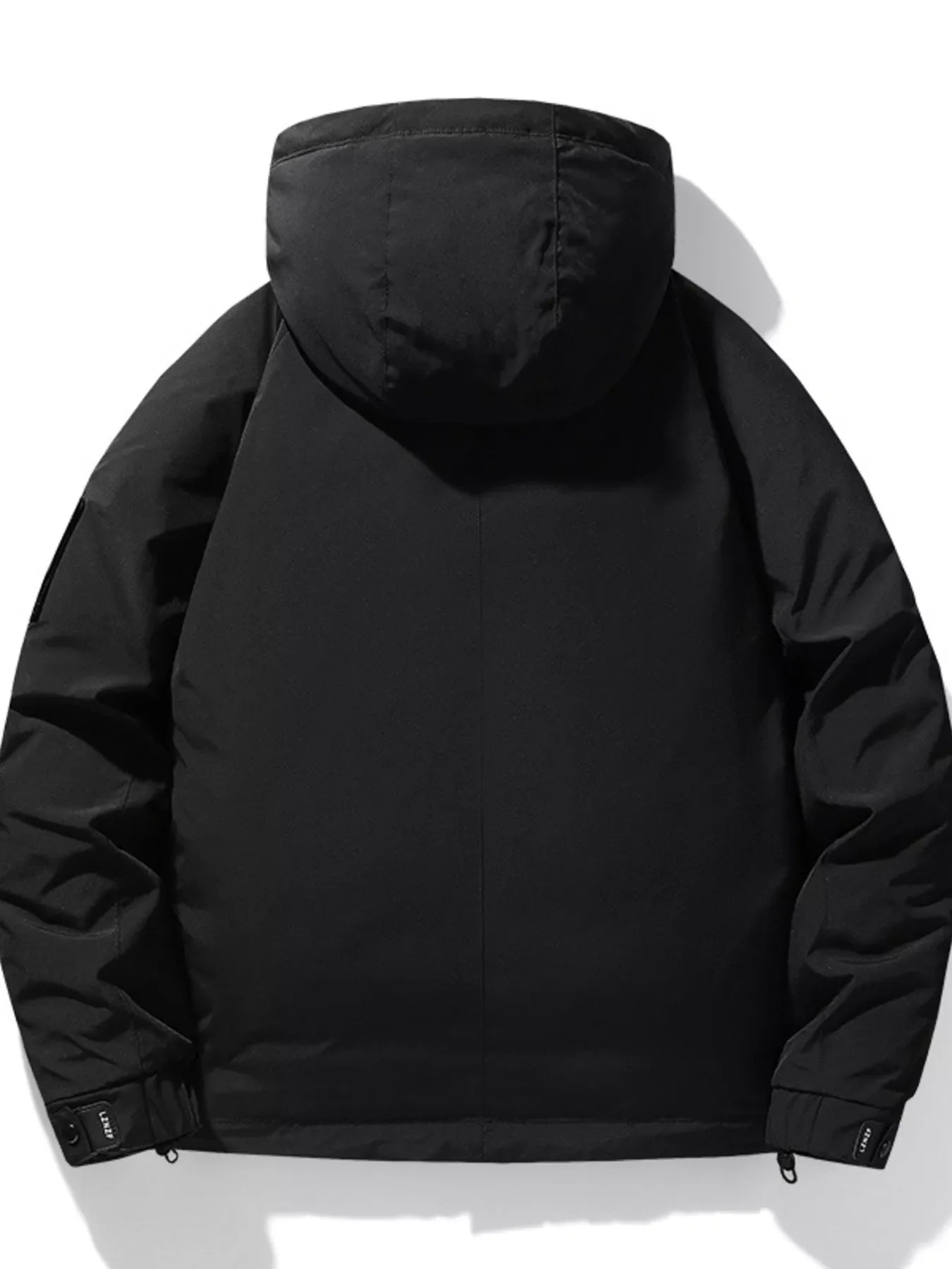 Men's Plus Size Hooded Puffer Jacket with Multiple Pockets